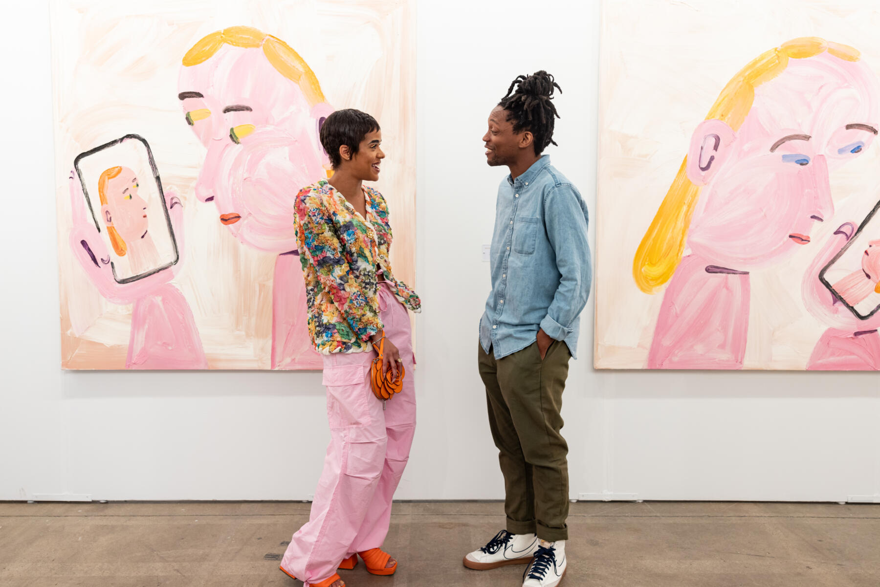 Admiring art at EXPO CHICAGO